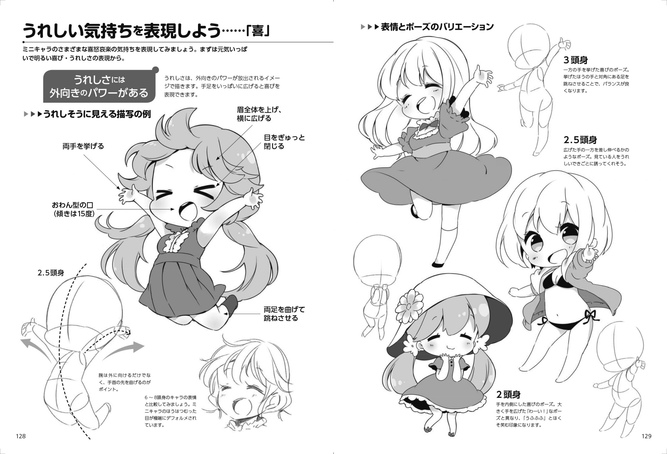 ミニキャラクターの描き分け ほんわか2 5 2 3頭身編 発売されました 宮月もそこ